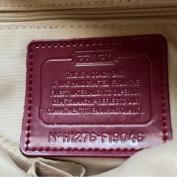 Coach Signature Canvas Shoulder Bag - Brown and Red - Picture 6 of 15